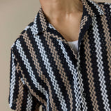 Percival Wade Crochet Boxy Shirt Black