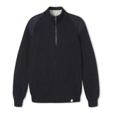 Peregrine Foxton Zip Neck Jumper in Navy