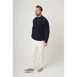 Peregrine Foxton Zip Neck Jumper in Navy