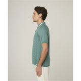 Peregrine Textured Cotton Polo Shirt in Lovat Green