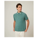 Peregrine Textured Cotton Polo Shirt in Lovat Green