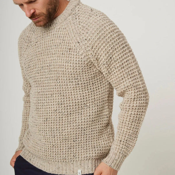 Peregrine Waffle Crew Jumper in Skiddaw