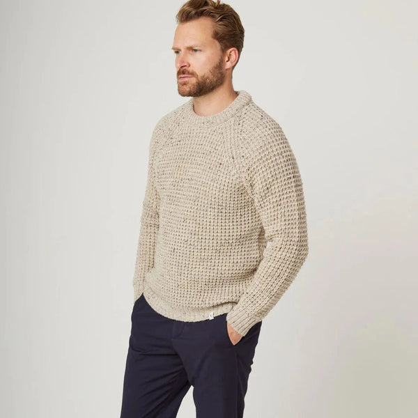 Peregrine Waffle Crew Jumper in Skiddaw