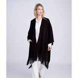 Pia Rossini Anthea Super Soft Fringed Wrap In Black
