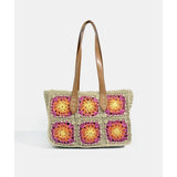 Pia Rossini Aurora Crochet Tote Bag In Pink Floral