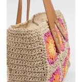 Pia Rossini Aurora Crochet Tote Bag In Pink Floral