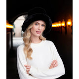 Pia Rossini Hepburn Faux Fur Downbrim Hat In Black