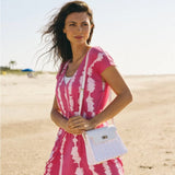 Pia Rossini Ollie Petite Rattan Bag with a Long Adjustable Strap In White