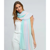 Pia Rossini Ombre Spring Summer Scarf In Pale Turquoise