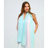 Pia Rossini Ombre Spring Summer Scarf In Pale Turquoise