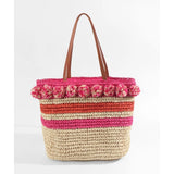 Pia Rossini Striped Tilda Tote Bag In Natural Pink