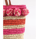 Pia Rossini Striped Tilda Tote Bag In Natural Pink