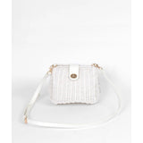 Pia Rossini Tia Petite Straw Handbag In White