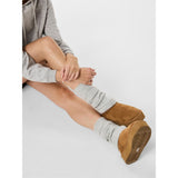 Pieces Filisa Rib Knitted Leg Warmers In Light Grey Melange