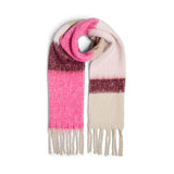 Pieces PCBea Long Knit Check Scarf In Beetroot Purple