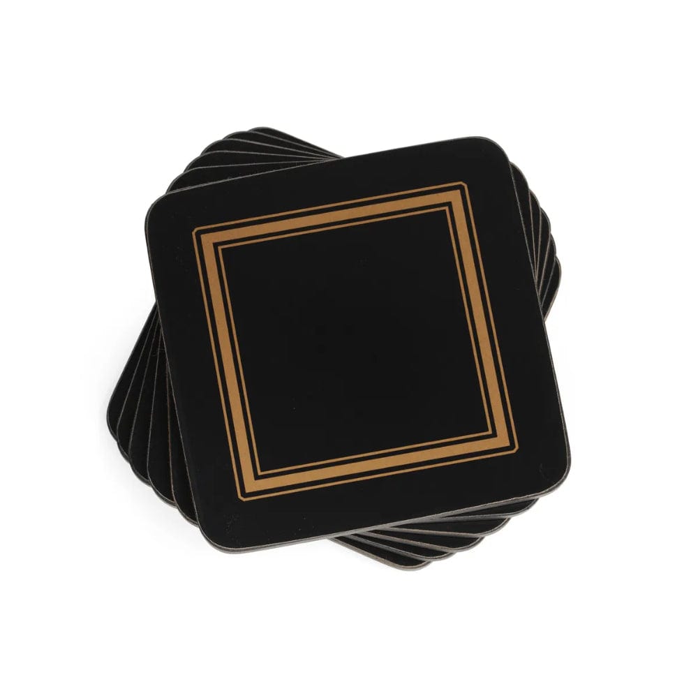 Pimpernel Classic Black Set of 6 Coasters in Black
