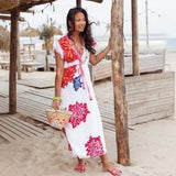 Place du Soleil Large Flower Dress In White