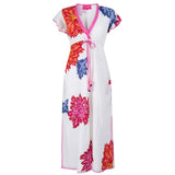 Place du Soleil Large Flower Dress In White