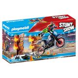 Playmobil Stunt Show Motocross With Fiery Wall