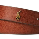 Polo Ralph Lauren Charm Pony Player Leather Belt In Brown