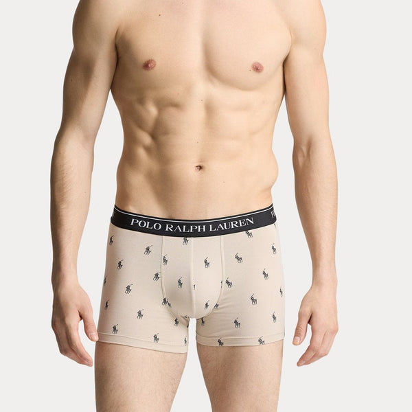 Polo Ralph Lauren Classic Stretch-Cotton Trunk 3-Pack In Grey/Khaki/Black