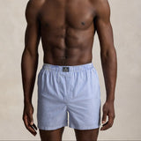 Polo Ralph Lauren Cotton Boxer 3-Pack in White/Blue Stripe