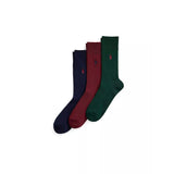 Polo Ralph Lauren Egyptian Cotton Socks 3pack In Green/Burgundy/Navy