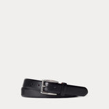 Polo Ralph Lauren Leather Dress Belt in Black/Silver