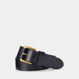Polo Ralph Lauren Leather Dress Belt in Black/Gold