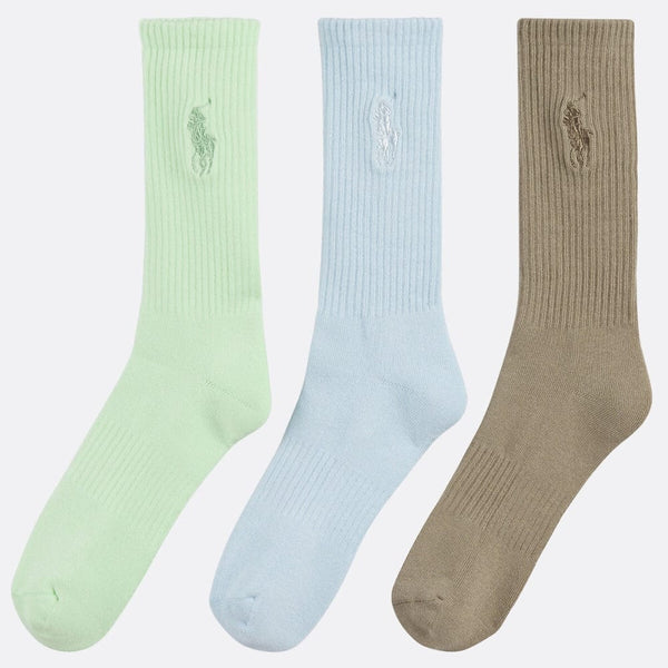 Polo Ralph Lauren Pack Of 3 Pairs Of Socks In Blue/Green/Olive