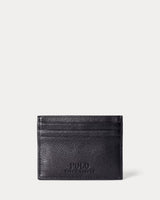 Polo Ralph Lauren Pebbled Leather Card Case In Black