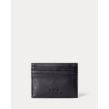 Polo Ralph Lauren Pebbled Leather Card Case In Black