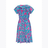 Pour Moi Frill Wrap Woven Beach Dress In Blue Pink