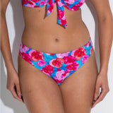 Pour Moi Marrakesh Mid Rise Bikini Brief  In Blue Pink