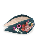 Powder Embroidered Floral Headband