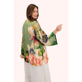 Powder Botanical Bouquet Kimono In Sage