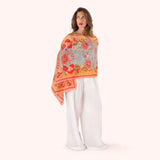 Powder Cotton Scarf Paisley Poppies