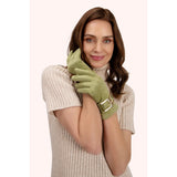 Powder Dana Buckle Gloves In Sage