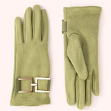 Powder Dana Buckle Gloves In Sage