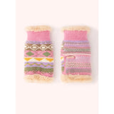 Powder Design Fair Isle Wrist Warmers in Pastel