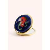 Powder Elegant Fox Embroidered Mirror