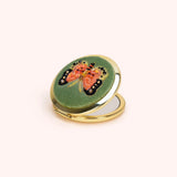 Powder Embroidered Round Compact Mirror In Bonny Butterfly