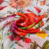 Powder Fine Flowers Linen/Cotton Mix Scarf