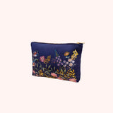 Powder Floral Hedgerow Zip Pouch In Navy