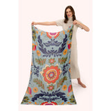 Powder Folk Floral Print Scarf In Winter Ice