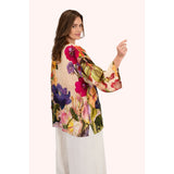Powder Mid-Length Kimono In Cream Posy