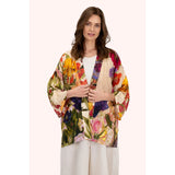 Powder Mid-Length Kimono In Cream Posy