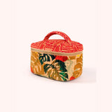 Powder Quilted Velvet Vanity Case In Exotic Leaves