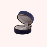 Powder Scandi Round Jewellery Box In Navy Floral