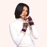 Powder Scandi Wrist Warmers In Damson Mix